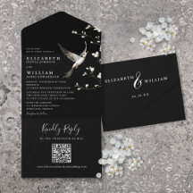Casamento de Código QR Floral Floral de Chinoiseri