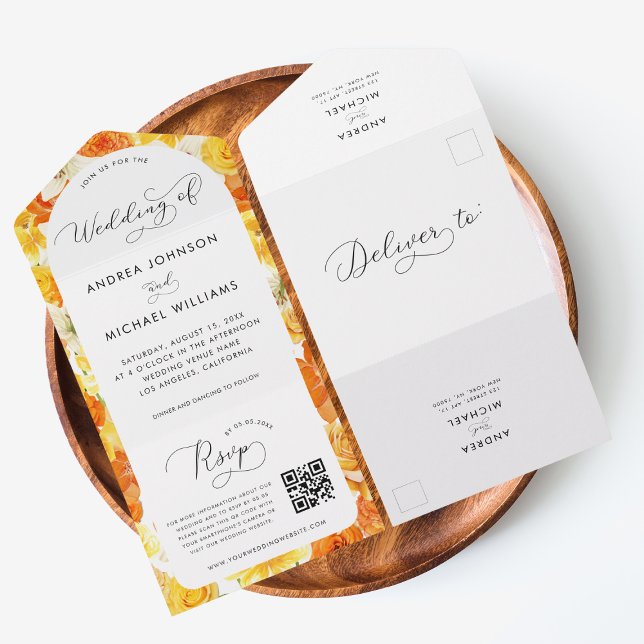 Casamento de Código QR Floral Floral de Verão Amar (Criador carregado)
