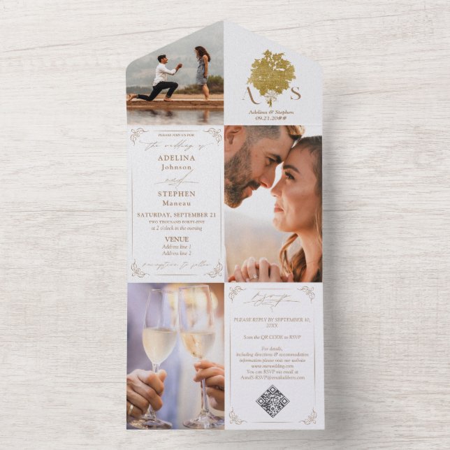 Casamento de Código QR Fotográfico com Buquê de Ch (Interno)
