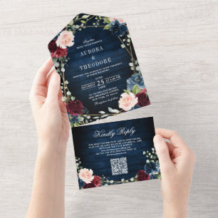 Casamento de Código QR Geométrico com Blush de Mar