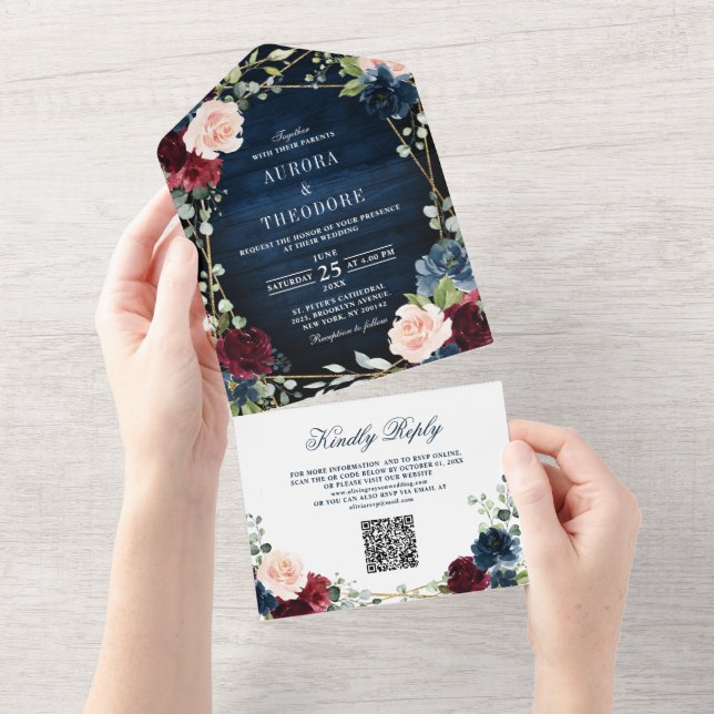 Casamento de Código QR Geométrico com Blush de Mar (Tearaway)