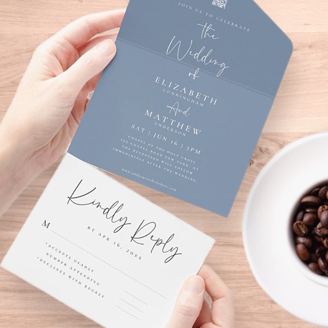 Casamento de Código QR Simples e Moderno Chic Eleg (Criador carregado)