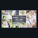 Casamento de Colagem Chalked Obrigado Cartões com<br><div class="desc">Compartilhe suas fotos de casamento enquanto envia seus agradecimentos anotando com esses cartões com fotos modernos e elegantes que seus amigos e família certamente adorarão! Também disponível em outras cores. Você também pode alterar a cor clicando no botão "Personalizar" >> "Editar" >> "Cor de fundo" e, em seguida, selecione uma...</div>