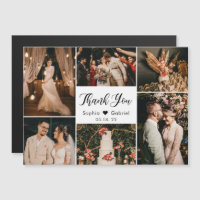 Casamento de Colagem de Fotos Branca Negra Obrigad