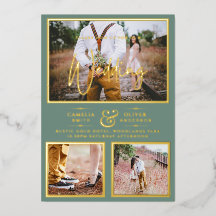 Casamento de Colagem de Fotos de GOLD FOIL