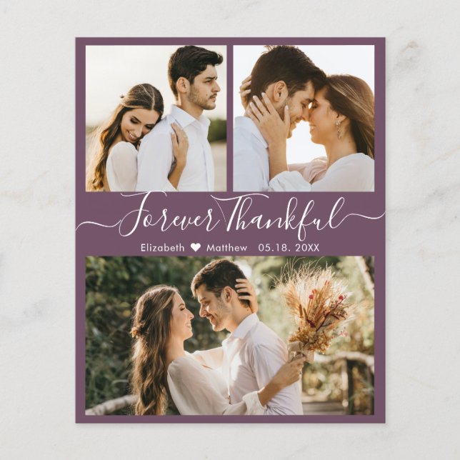 Casamento de Colagem Fotográfica Mauve de Orçament (Frente)