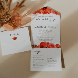 Casamento de coloração d'água com cachos vermelhos