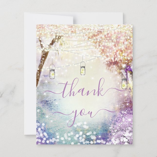 Casamento de Conto de Fadas Floresta Azul Roxo Cor (Frente)