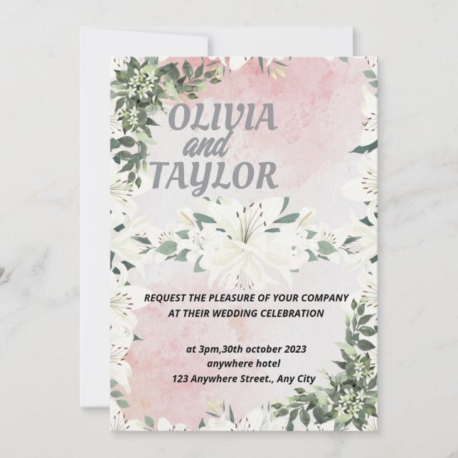 Casamento de Convite de Script Fofo (Frente)