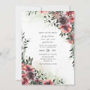 Casamento de Cor Floral Púrpura Elegante