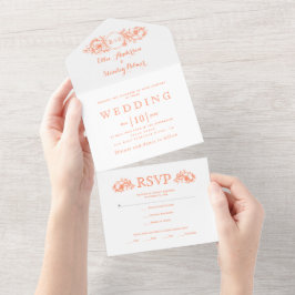 Casamento de corais com iniciais de quadros florai