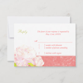Casamento de Coral de Primavera de Peony Cute RSVP