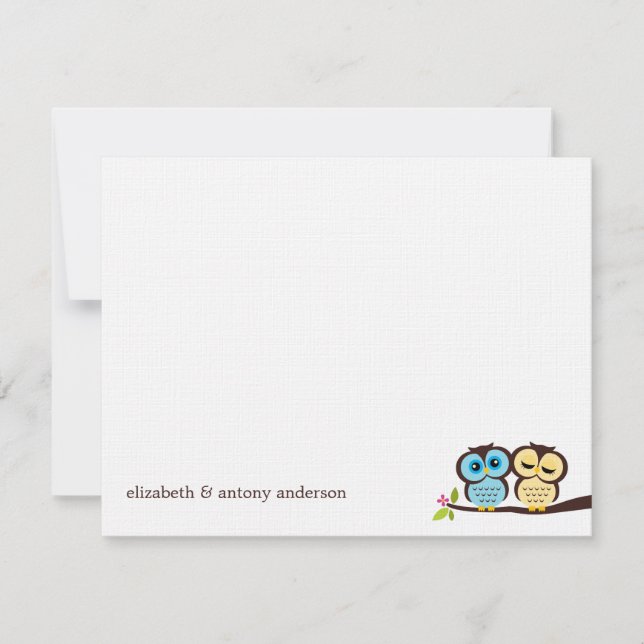 Casamento de Corujas Azuis e Amarelas (Frente)