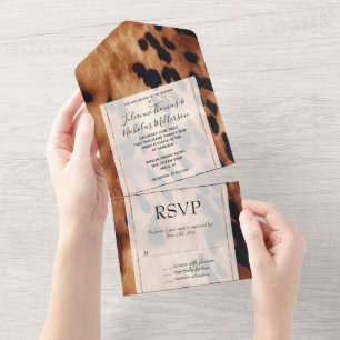 Casamento de Cowhide Castanho Ocidental
