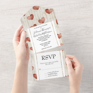 Casamento de Cream Red Romantic Hearts