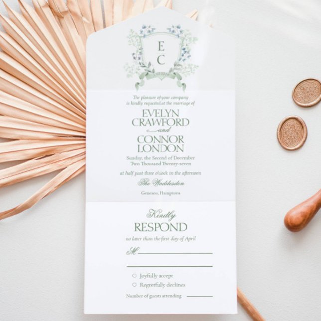 Casamento de Crest Floral Elegante (Criador carregado)