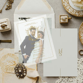 Casamento de Crest. Vintage com Moeda Branca e Dou