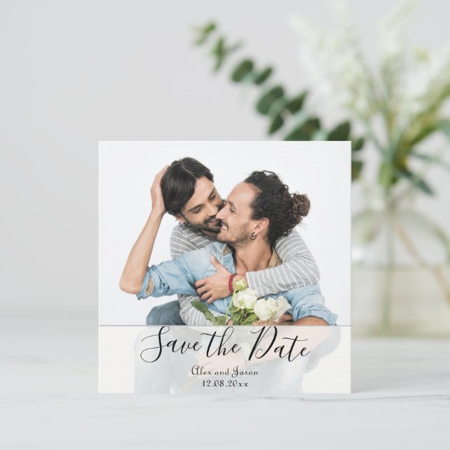 Casamento de Data de Alteração Personalizada de Fo (Em pé/Frente)