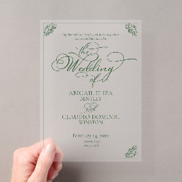 Casamento de Destino com Letra Verde Elegante e Bo