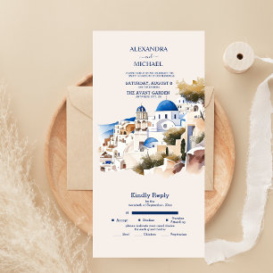Casamento de Destino de Watercolor Santorini