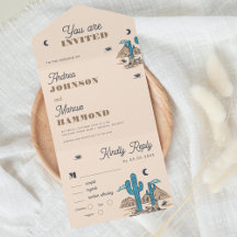 Casamento de Destino do Deserto de Boho Cream Cact