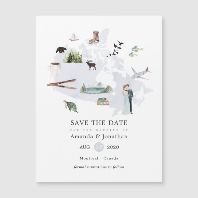 Casamento de Destino no Canadá em Aquarela (Frente)