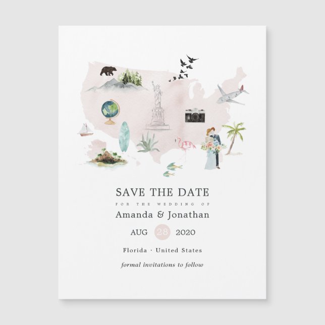 Casamento de Destino no Florida com Aquarela (Frente)