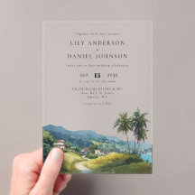 Casamento de Destino Tropical Caribenho em Aquarel