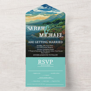 Casamento de destino tropical RSVP All-In-One