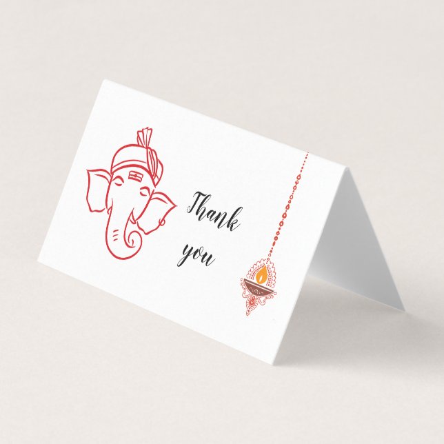 Casamento de Deus Indiano Elegante Ganesh Obrigado (Frente)