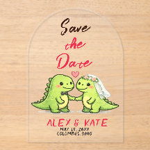 Casamento de Dinossauro Salvar a Data