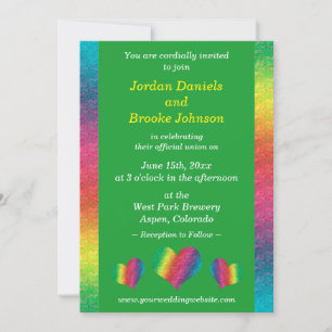 [Casamento de Dobras Arco-Íris] Corações Verde 
