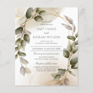 Casamento de Dourada Aquarela Verde com Blush Eleg