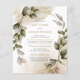 Casamento de Dourada Aquarela Verde com Blush Eleg