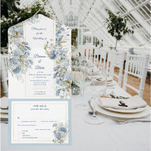 Casamento de Dreamy Dusty Blue Floral Watercolor