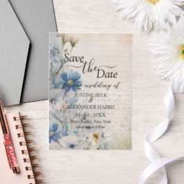 Casamento de Dusty Blue Wildflower Salvar Data