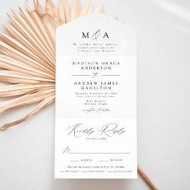 Casamento de Elegância Moderna Branco e Preto