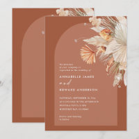 Casamento de erva da boêmia moderna terracotta pam