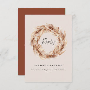 Casamento de erva rústica da boêmia moderna RSVP c