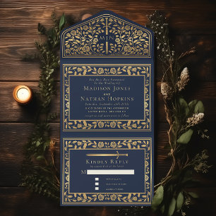 Casamento de Espada Real Medieval Azul