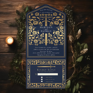 Casamento de Espada Real Medieval Azul