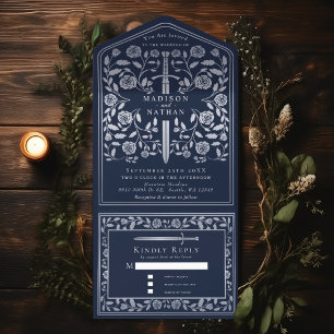 Casamento de Espada Real Medieval Azul Silver