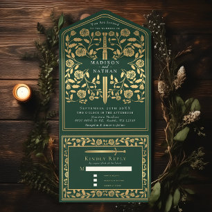 Casamento de Espada Real Medieval Verde