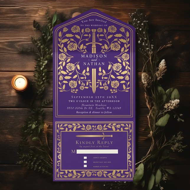Casamento de Espadas Real Medieval Roxo (Criador carregado)