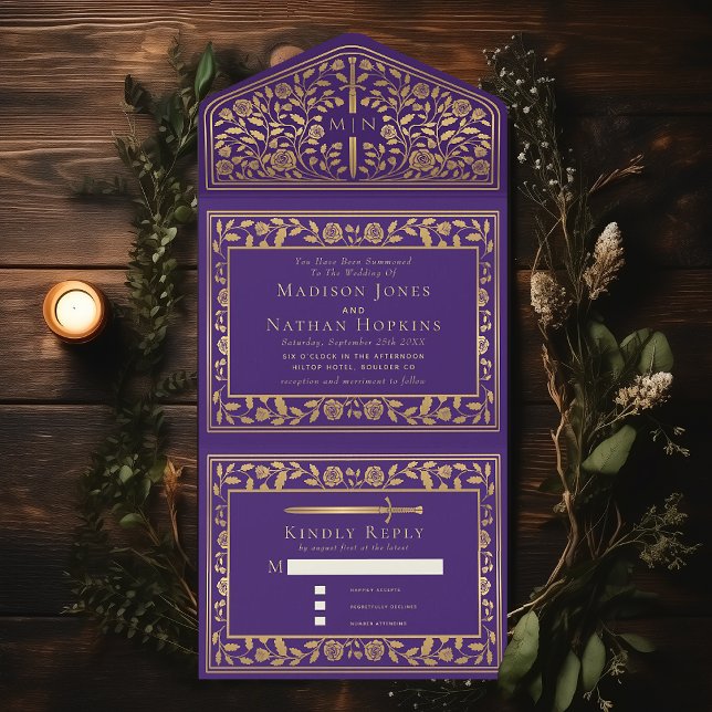 Casamento de Espadas Real Medieval Roxo (Criador carregado)