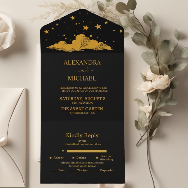 Casamento de Estrelas Celestiais Douradas Místicas (Criador carregado)