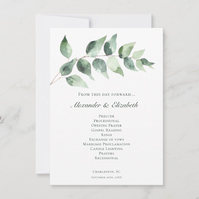 Casamento de Eucalipto em Aquarela | Programa Bran (Frente)