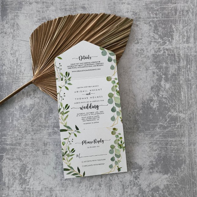 Casamento de Eucalyptus com Caligrafia Geométrica  (Criador carregado)