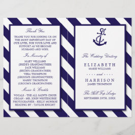Casamento de faixas e âncoras azuis Marinhos