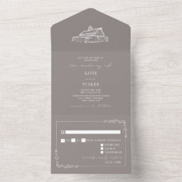 Casamento de Fazenda Cinza Âmbar Rústico de Celeir